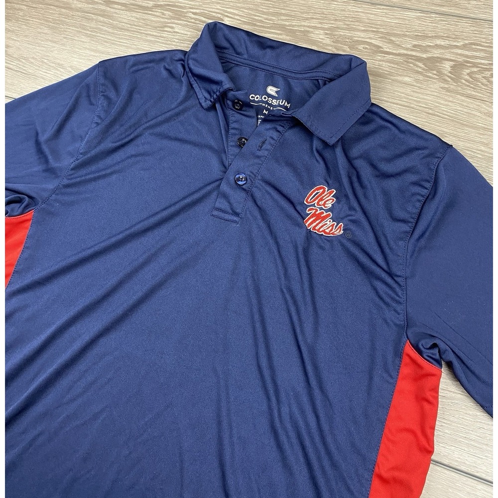 Colesseum Men's Collegiate Ole Miss Rebels Golf Polo‎ Blue Size Medium